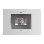 A rectangular dark gray textured picture frame with dimensions indicating 24cm width, 19cm height.